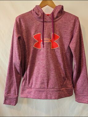 Under Armour Heather  Purple Hoodie with‎ Neon pink Logo